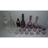 Qty of glassware, including Caithness 1970s coloured glass & decanters etc