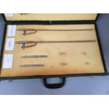 Leather cased set of urology instruments