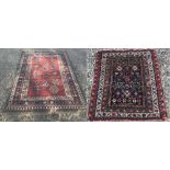 Turkish wool rug & red background and geometric pattern 260x152cm Turkish prayer mat with multi