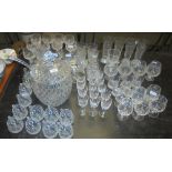 Qty of Stuart & other crystal glasses including a punch bowl & glasses