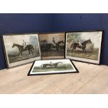 Four framed & glazed prints of Derby Winners: St Blaise, Donovan, Musjid, Melton (a/f)