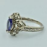 14ck Gold & Tanzanite ring size P 4.7g