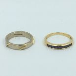 9ct Gem set ring & 18ct gold twist ring size K