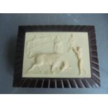 Spanish Bakelite box inset with a bullfighting scene