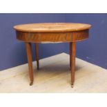 Oval and satinwood occasional table, 80cmW