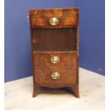 Wash Stand with brass carrying handles, tambour front cupboard above 2 dummy drawers opening to