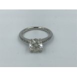 18ct white gold single stone diamond ring of 1.6cts