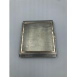 Early C20th sterling silver 7.00 oz cigarette case engine turned exterior with gilt interior