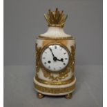 C19th French marble & ormolu mounted mantel clock 32cm H