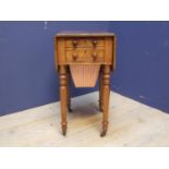 Small mahogany sewing table, with 2 fall flaps