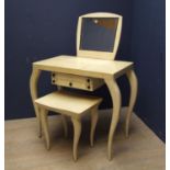 Modern white dressing table & stool