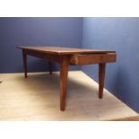 Continental fruit wood plank top dining table, with end drawers, 203cmLx100cmW