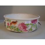 Chinese famille rose deep dish decorated with birds & flowers 27cm D & Imari small dish