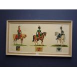 Jack Parker C20th oil on canvas "3 Cavalry Officers" sll 45x90 f