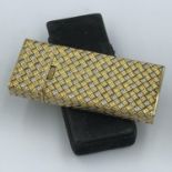 Boucheron 18ct gold lighter with bi coloured bark effect design 43.6g