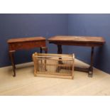 2 side tables and a pine plate rack