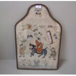 C19th Chinese silk work panel f&g