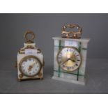 2 Marble clocks with gilt features