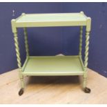 Green painted 2 tier trolley on wheels