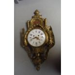 Louis XVI style gilt bronze cartel wall clock 70cm h