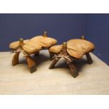 Pair camel stools, 63cmL