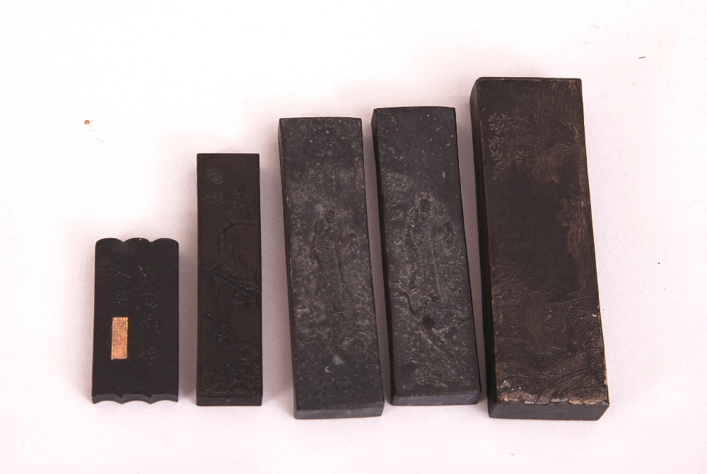 A group of five C19th Chinese ink cakes. (5)
