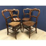 4 Victorian side chairs a/f