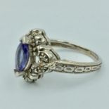 14ct Gold & Tanzanite ring size P 4.7g