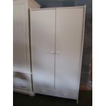 2 white wardrobes, 200cmH & 178cmH