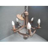 Modern 'rust' effect five branch chandelier