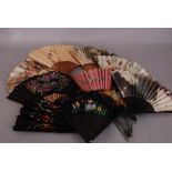 A group of Oriental folding fans.