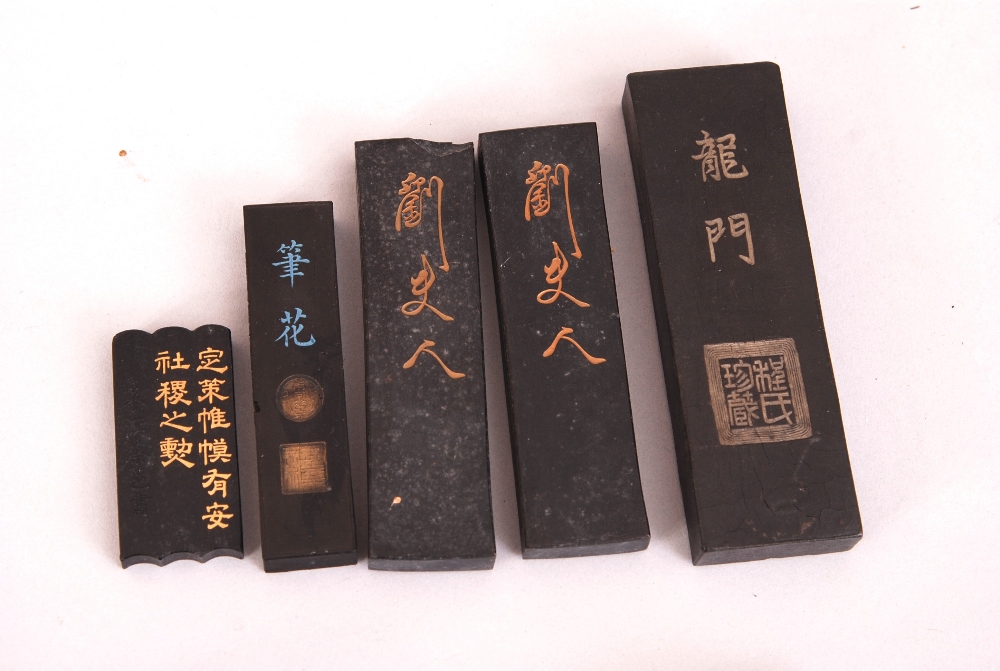 A group of five C19th Chinese ink cakes. (5) - Image 2 of 3