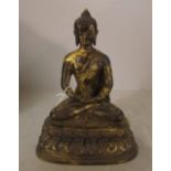 Chinese bronze statue of a seated Buddha, 22cmH