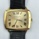 Vacheron & Constantin gentlemans wristwatch in unmarked yellow metal on a snake skin strap with 18ct