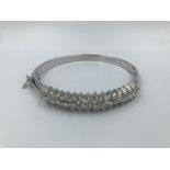 18ct White gold substantial diamond bangle of 5.75cts