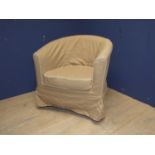 Good quality 1970s tub chair with loose cover