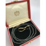 Cartier alligator skin ladies belt with 9ct gold Cartier buckle in original tooled red Cartier box