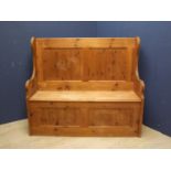 Pine hall bench, 122cmL