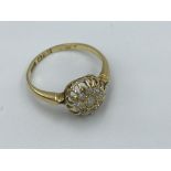 Antique gold & old cut diamond ring 2.5g