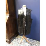 Brown leather waistcoat, XL by clothing company Over and Under, as new