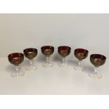 Set of 6 boxed goblets, "Beautifired ware"