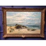 Sidney Eastlake C19/20th oil on canvas 'Morcambe Bay' signed lower right 65x100 in gilt frame