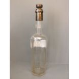 Silver mounted fluted glass bottle