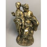 Classical bronze pair of figures 49cmH