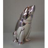 Polar bear white metal cocktail shaker