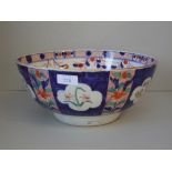 Imari decorated Chinese bowl 30cm D (chip to rim & base)