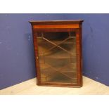 Large Georgian hanging 3 shelf corner cupboard with glazed front 81Wx45Dx106H cm