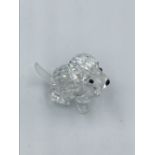 Swarovski crystal model of a dog, boxed