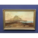 J Thomas early C20th oil on canvas 'St Michael's Mount' signed lower left 29x24cm framed