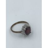 Ring synthetic ruby 9ct